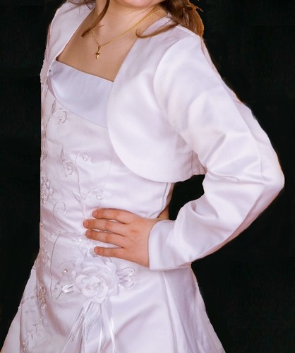 Jacke bolero weiß 128 134 - weiß,